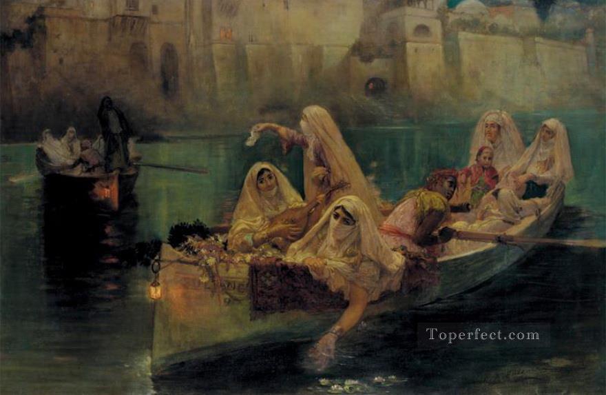 ハーレム・ボート フレデリック・アーサー・ブリッジマン フレデリック・アーサー・ブリッジマン アラブ油絵
